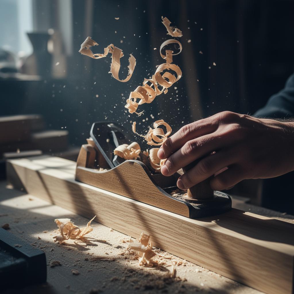 Traditional woodworking project on a workbench